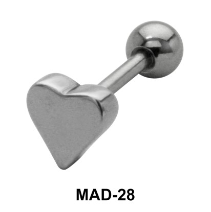 Heart S316L Tongue Piercing MAD-28